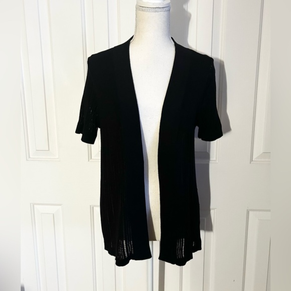 BIANCA NYGARD Women’s Knitted Open Front Cardigan, Black, Size Small